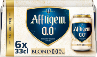 Affligem Blond 0.0% sixpack met blikjes van 33cl Affligem Blond 0.0% sixpack met blikjes van 33cl